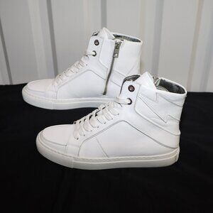 Zadig & Voltaire Womens Flash High Top Sneakers White Size EU 39 US 8 Lace Zip